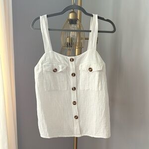 Sezane 100% Cotton Button Down Tank S/M
